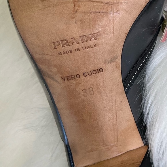 Prada Black and Pink Heels with Floral Embellishments - Picture 8 of 9